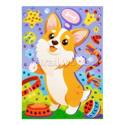 Набор для творчества. Рисунок из страз "Корги" (европодвес)