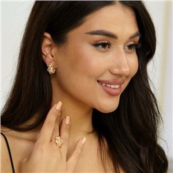 Комплект коллекция "Дубай", покрытие позолота с камнем, цвет прозрачный, 35156, арт. 214.241-19