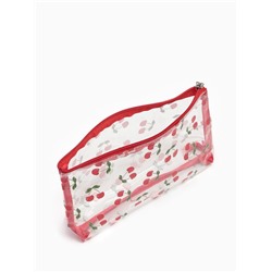 Косметичка женская Cherries, для бассейна, прямоугольная, прозрачная