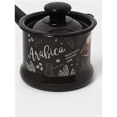 Ковш эмалированный «Арабика», 1 л, тёмно-коричневый