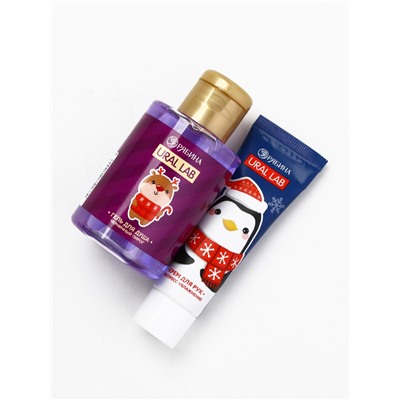 Новогодний подарочный набор косметики «Счастья до небес», гель для душа 110 мл и крем для рук 30 мл, URAL LAB
