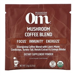 Om Mushrooms, Mushroom Coffee Blend, 10 Packets, .21 oz (5.9 g) Each