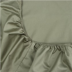 Простыня на резинке 1.5-спальная SL Home «Олива», 140×200+30 см, оливковая, сатин