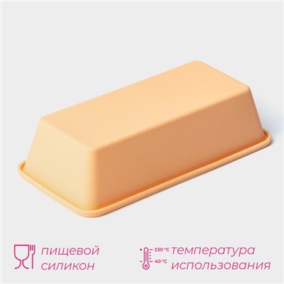 Форма для выпечки Доляна «Хлеб», силикон, 22×11×5.5 см, внутр.размер 20.7×10 см, персиковая