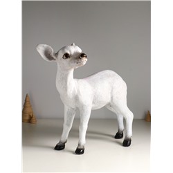 Фигура полистоун «Оленёнок» с глиттером, 40×38.5 см, белый