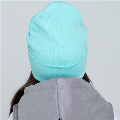 Шапка для девочки, цвет мятный, размер 54-58 (5-7 лет)