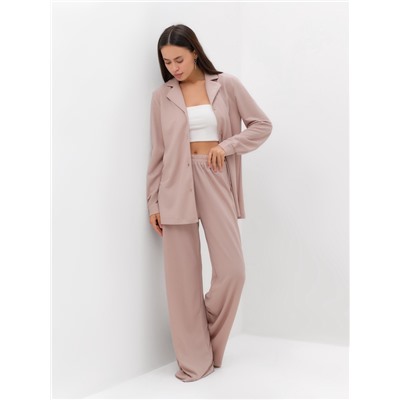 Костюм женский (рубашка, брюки, топ) KAFTAN Base, размер 48, пудровый