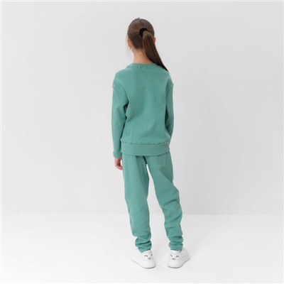 Костюм для девочки (свитшот, брюки) MINAKU, цвет оливы, рост 110 см