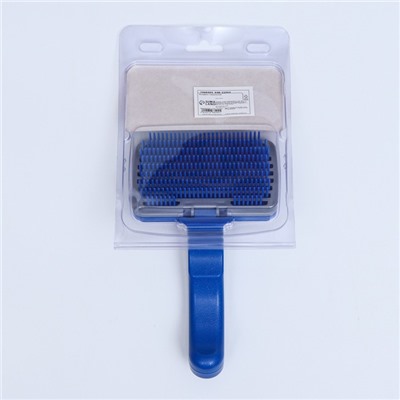 Пуходёрка пластиковая с самоочисткой большая, 12×20 см, синяя