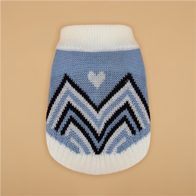 Свитер для животных «Волна», размер S, ДС 23, ОШ 23, ОГ 26-45 см, голубой