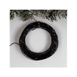 Гирлянда «Нить» 20 м роса, IP20, чёрная нить, 200 LED, свечение мульти, 12 В