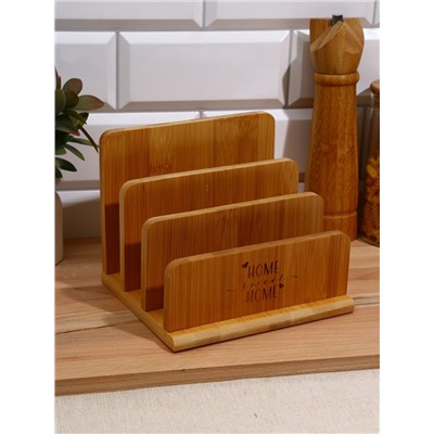 УЦЕНКА Подставка для разделочных досок «Home», 18×10 см, 3 отсека