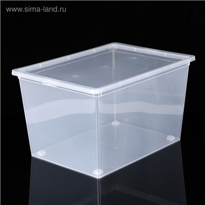Ящик для хранения, 50 л, 53×38×30 см, с крышкой, прозрачный