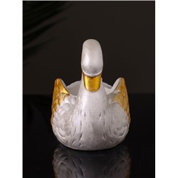 Кашпо гипс «Лебедь», 9×10×6 см, перламутр