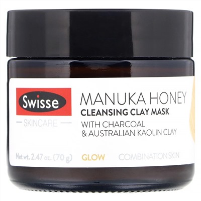 Swisse, Skincare, мед манука, очищающая глиняная маска, 70 г (2,47 унции)