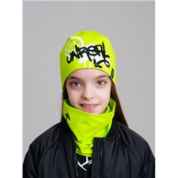 Комплект трикотажный для девочек: шапка, снуд