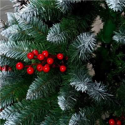 Искусственная ёлка с ягодами и инеем «Принцесса», 180 см, ПВХ ветки отгибаются