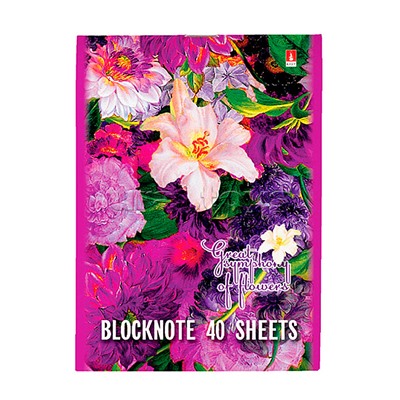 Блокнот А5 40 л. "Цветы NEW" 3 вида