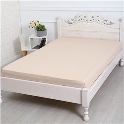 Простыня на резинке 1.5-спальная «Атра», 140×200+20 см, бежевая, бязь