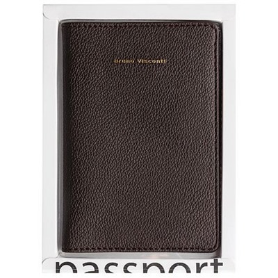 Обложка для паспорта коричневый,кожзам 3-619/05 Bruno Visconti
