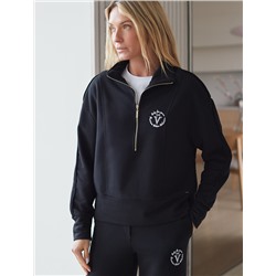 Джемпер с воротом на молнии из премиального футера двухнитки с эластаном