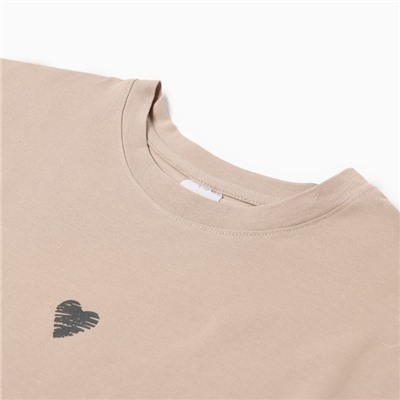 Футболка женская «Сердце», цвет хаки, размер 44