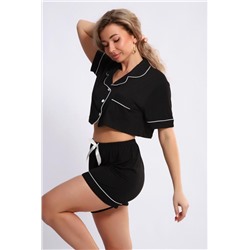 Пижама с шортами и топом 5743 (Черный)