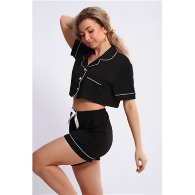 Пижама с шортами и топом 5743 (Черный)