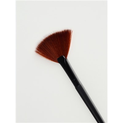 Кисть для макияжа, веерная, 17.5(±1) см, чёрная