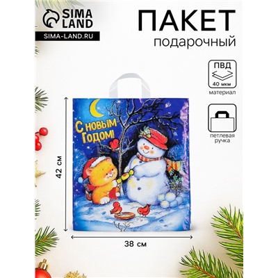 Пакет «Вечерок», полиэтиленовый с петлевой ручкой 38×42 см