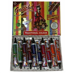 Golecha Набор цветной хны в трубе Golecha (10 в упаковке). Разноцветный