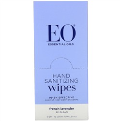 EO Products, салфетки для дезинфекции рук, французская лаванда, 6 шт. в упаковке