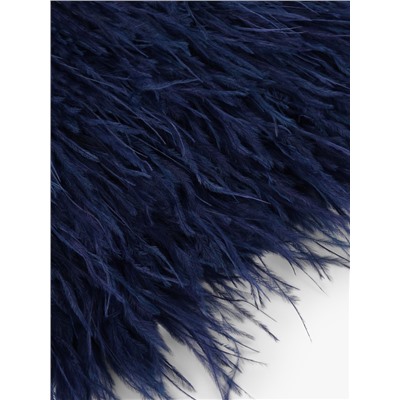 Перья страуса декоративные, на ленте,8-10 см, 5±0.5 м, тёмно-синие