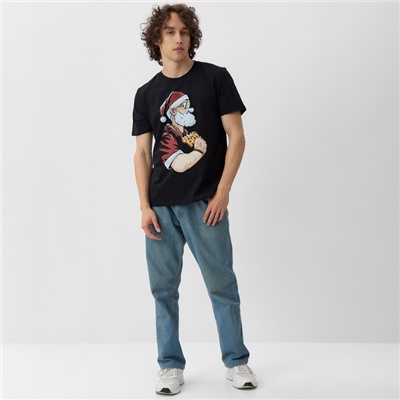 Футболка мужская KAFTAN Santa, черный, размер XL