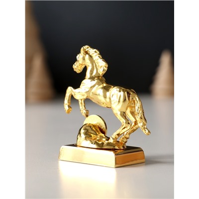 Фигурка металл «Лошадь» с монеткой и пожеланием «Богатства», 6×2.5×6 см