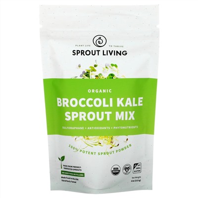 Sprout Living, Смесь ростков FD, брокколи и капуста, 4 унции (113 г)