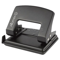 Дырокол "Attomex" (25 листов) металлический с линейкой, в картонной коробке, черный