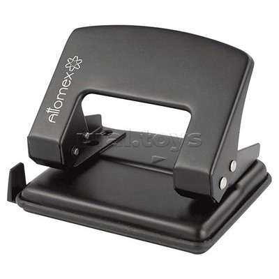 Дырокол "Attomex" (25 листов) металлический с линейкой, в картонной коробке, черный