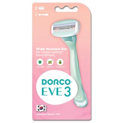 Станок для бритья для ЖЕНЩИН DORCO EVE-3 (+ 2 кассеты), система с 3 лезвиями, LTRA1002