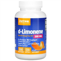 Jarrow Formulas, D-лимонен, 500 мг, 120 мягких желатиновых капсул
