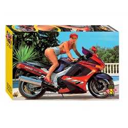 Пазлы 1000 "Девушка на мотоцикле" (Юбилейная коллекция)