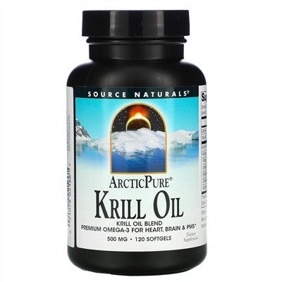 Source Naturals, ArcticPure, масло криля, 500 мг, 120 капсул