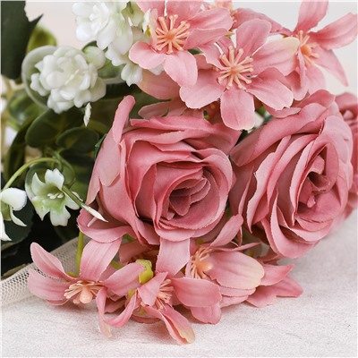 Цветок искусственный Букет роз 30 см / 149NA-42 /уп 200/600/