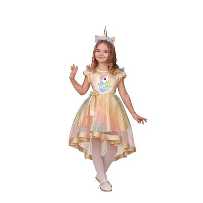 Карнавальный костюм «Единорожка», платье, головной убор, р. 28, рост 110 см