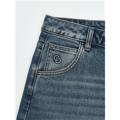 Актуальная коллекция CONTE CON-805 Джинсы wide leg из eco-friendly денима с эффектом потёртостей