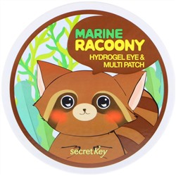 Secret Key, Marine Racoony, гидрогелевые патчи для глаз и других зон, 60 патчей
