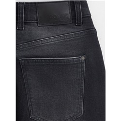 Mom Fit CONTE CON-661 Черные джинсы mom с эффектом потертости и необработанным краем