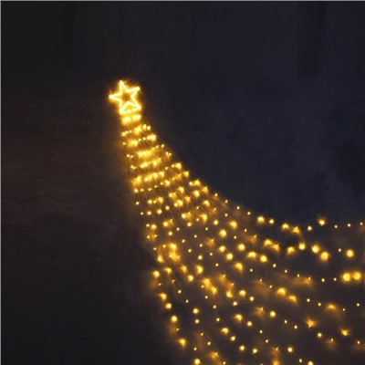 Светодиодная фигура «Комета» 3.5 м, пластик, 9 нитей, 31 В, свечение оранжевое