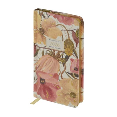 Еженедельник 2026 г. А6 128 стр. "FLORA.Цветочная страсть" кожзам 3-809/07 Bruno Visconti