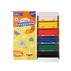 Пластилин мягкий (восковой) Calligrata, 6 цветов, 90 г